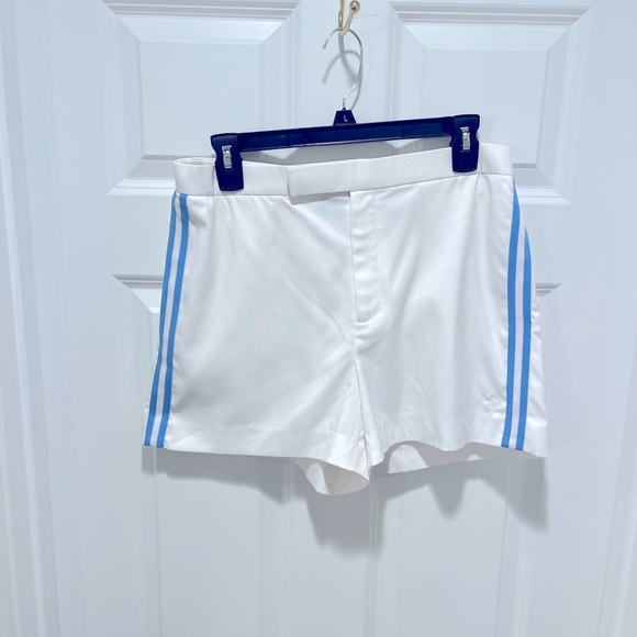 RALPH LAUREN women’s white Blue pinstripe Tennis shorts Preppy Golf Coastal - Picture 5 of 13